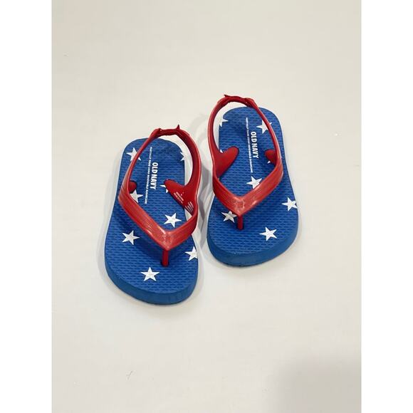Old Navy Baby Blue Red Stars Patriotic Sandals Size 7 - Picture 2 of 6